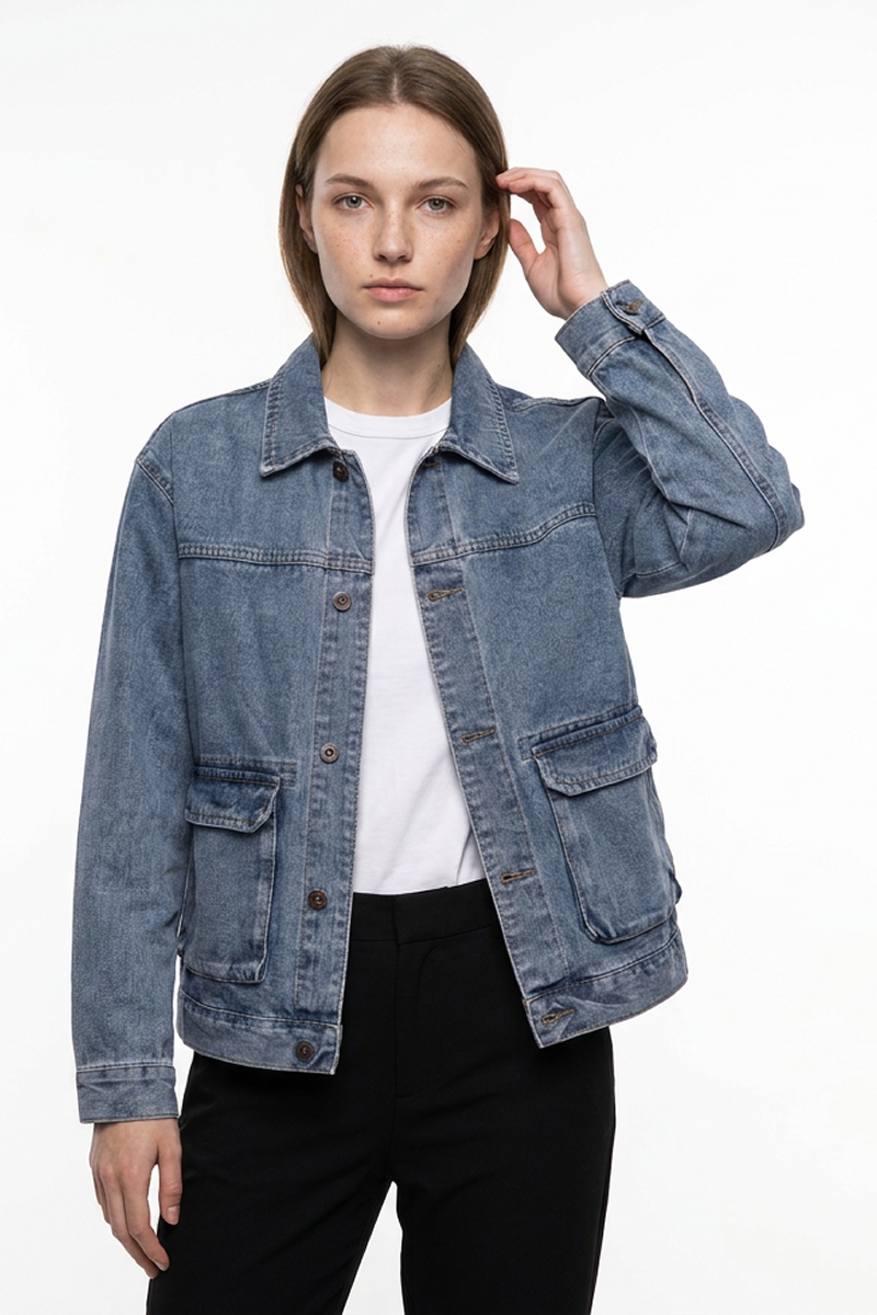 Women's Classic Washed Relaxed Denim Jacket