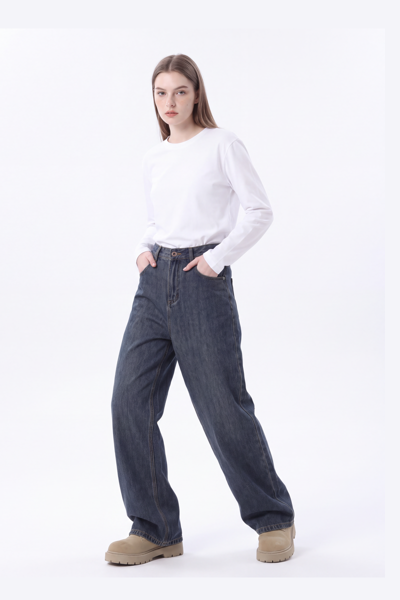 Women's Vintage High Waist Relaxed-Fit Wide Leg Jeans