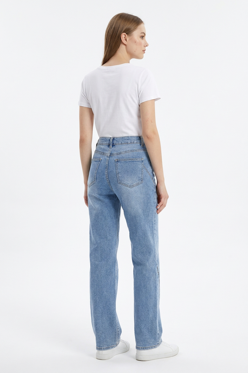 Women's Classic High Waist Stretch Straight Leg Jeans