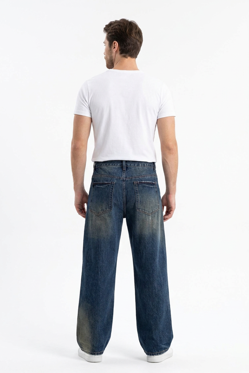 Men's Washed Relaxed Straight Leg Jeans