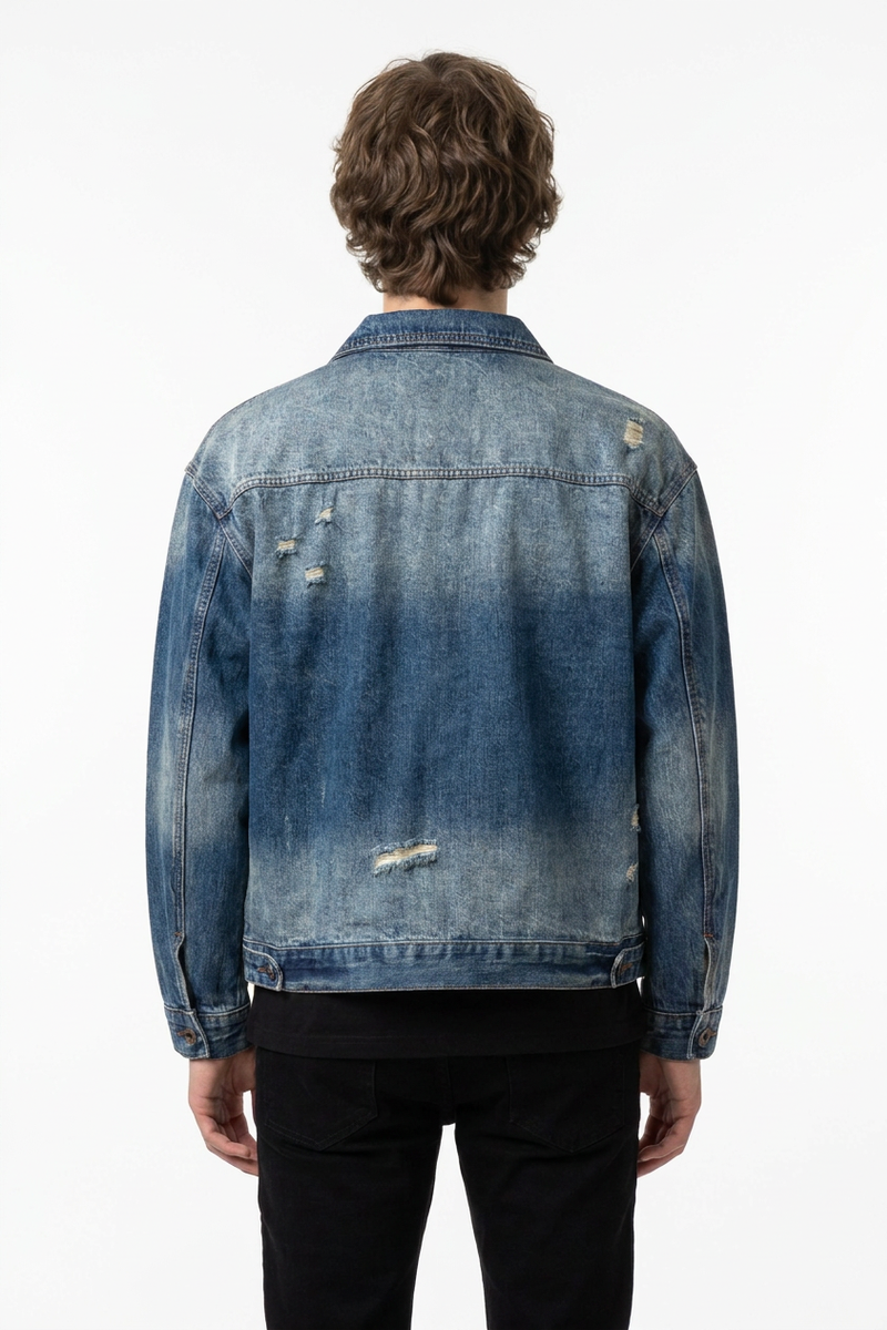 Men's 100% Cotton Vintage Wash Denim Jacket