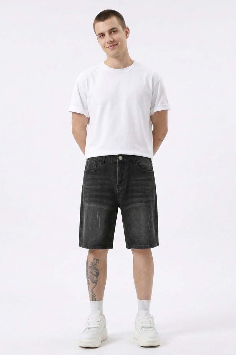 Men's Vintage Wash Denim Shorts