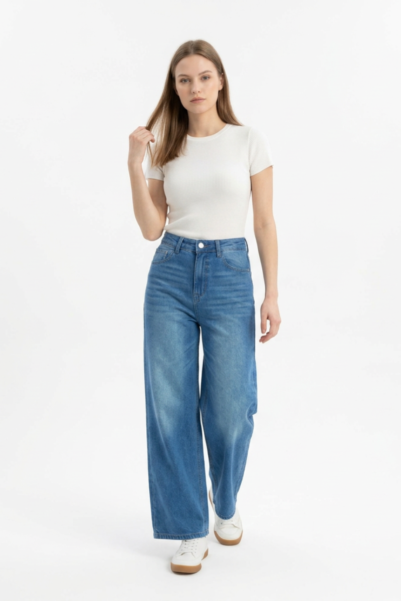 Women's High Waist Wide Leg Jeans