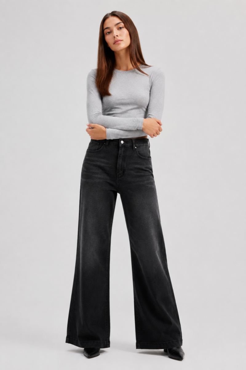 Women's High Waist Wide Leg Flare Jeans
