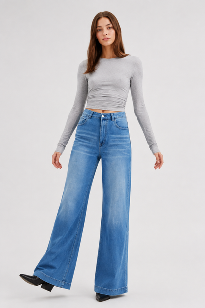 Women's High Waist Wide Leg Flare Jeans