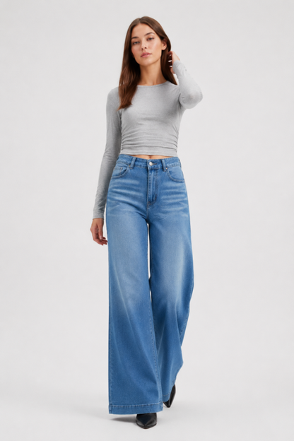 Women's High Waist Wide Leg Flare Jeans