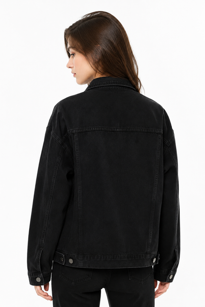 Women's Oversized Drop Shoulder Denim Jacket