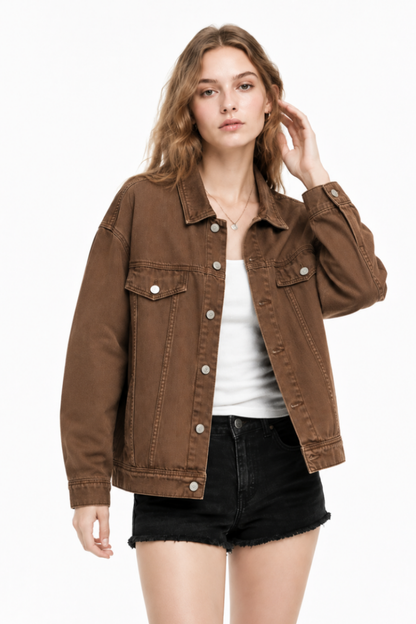 Women's  Oversized Washed Denim Jacket