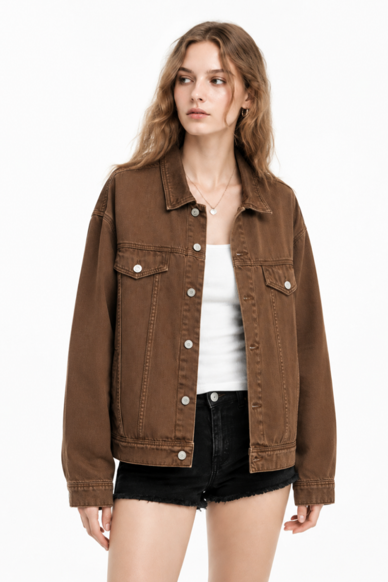 Women's  Oversized Washed Denim Jacket