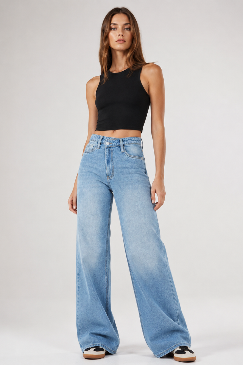Women's High Waist Wide Leg Jeans