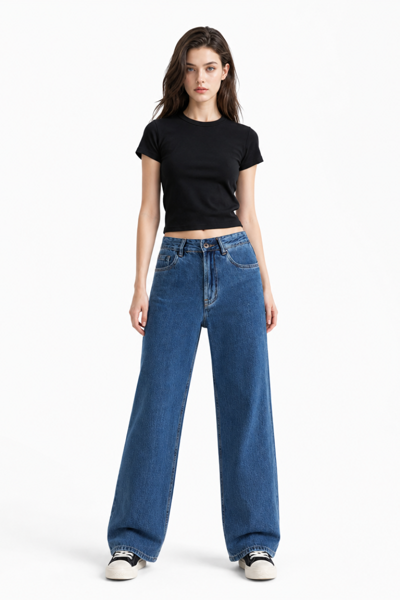 Women's High Waist Soft Straight Leg Jeans