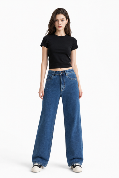 Women's High Waist Soft Straight Leg Jeans