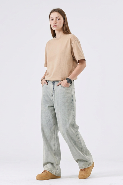 Women's Trendy Retro Style High Waist Wide Leg Jeans