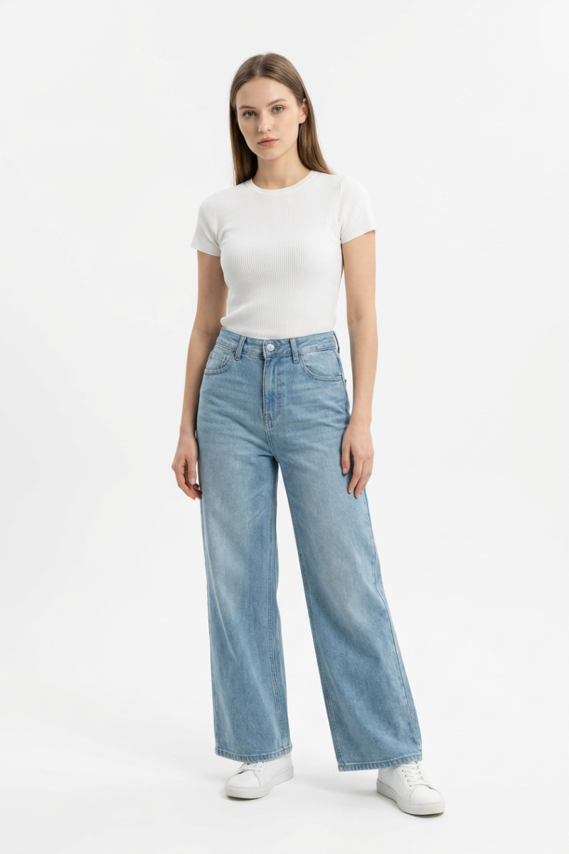 Women's High Waist Wide Leg Jeans