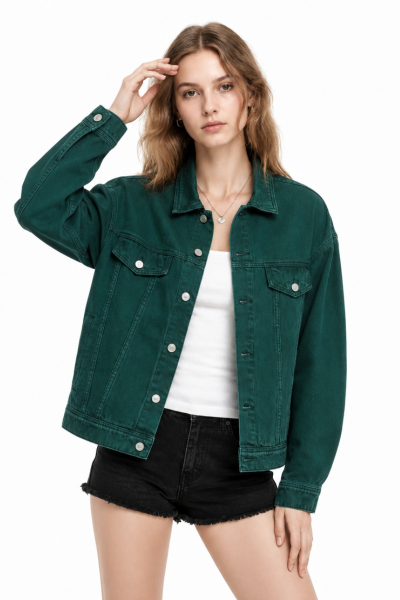 Women's  Oversized Washed Denim Jacket