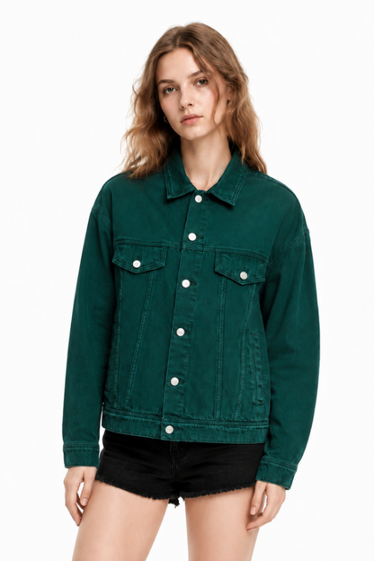 Women's  Oversized Washed Denim Jacket
