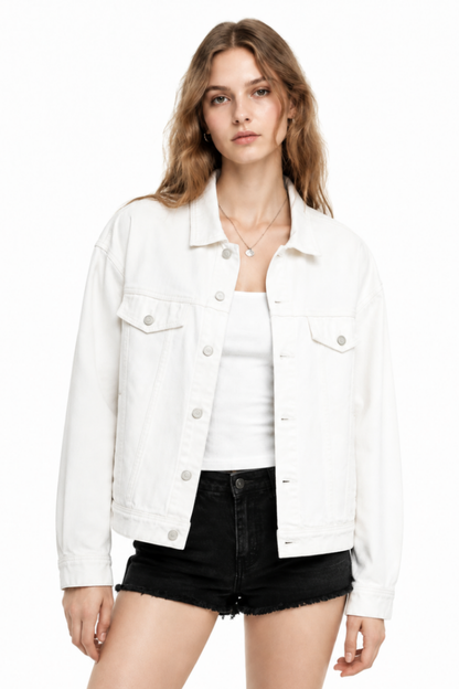 Women's  Oversized Washed Denim Jacket