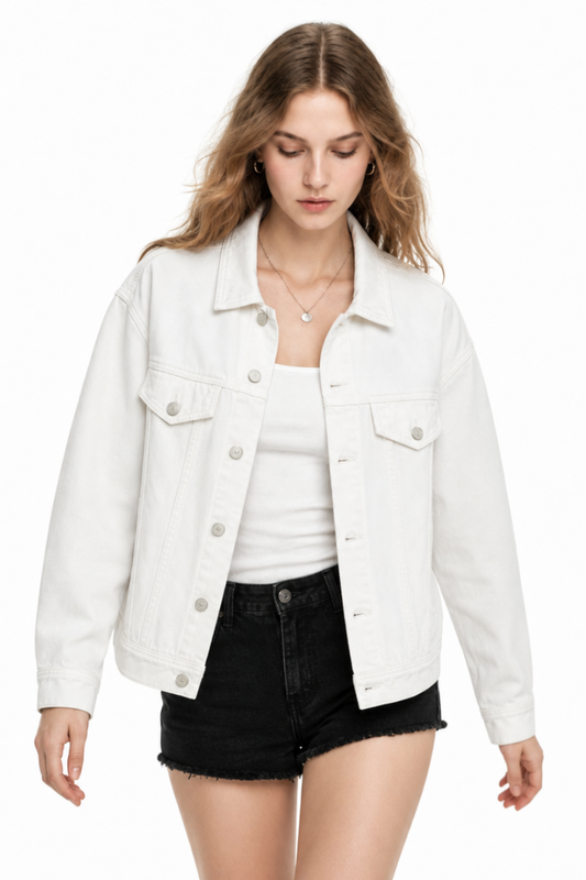 Women's  Oversized Washed Denim Jacket