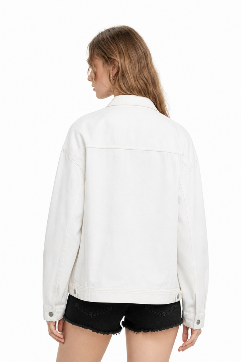 Women's  Oversized Washed Denim Jacket
