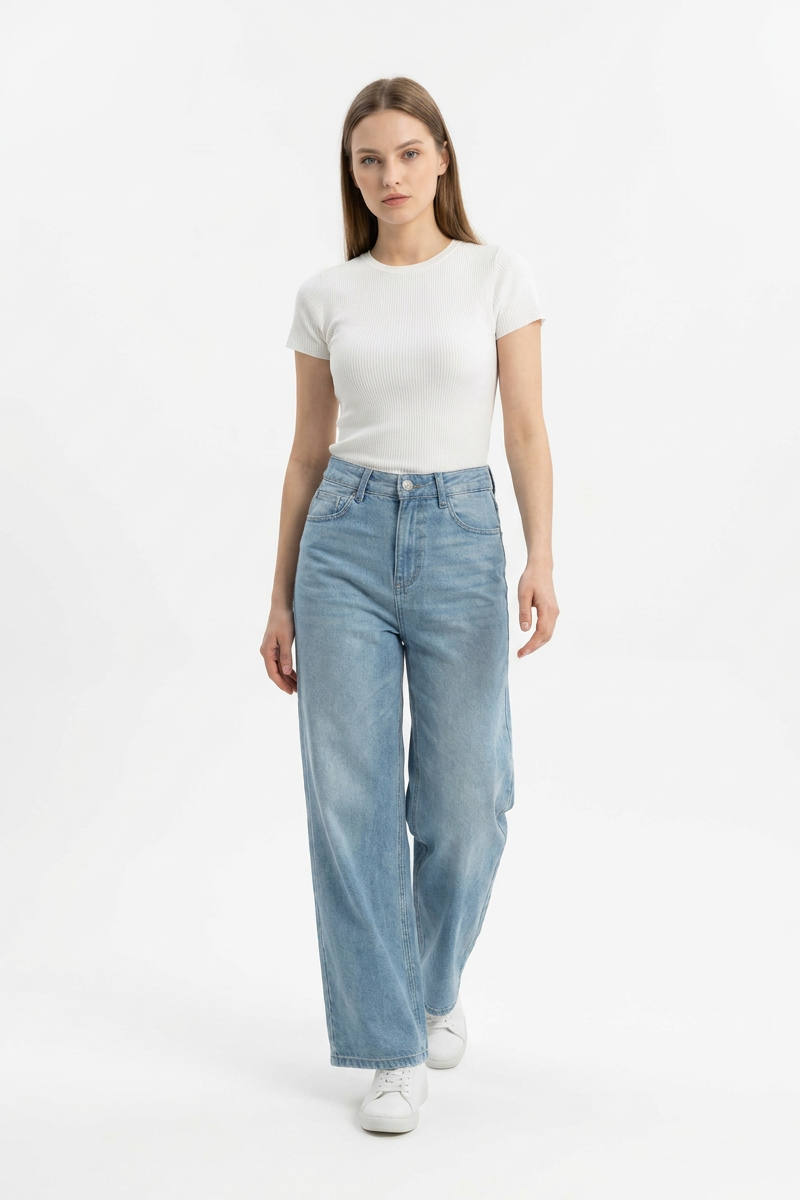 Women's High Waist Wide Leg Jeans