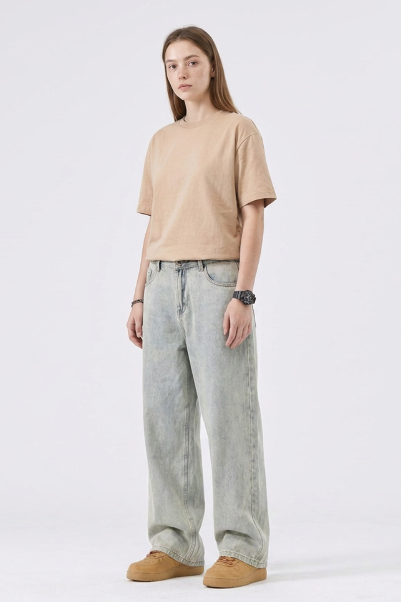 Women's Trendy Retro Style High Waist Wide Leg Jeans