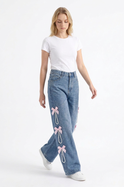 Women's High Waist Wide Leg Jeans