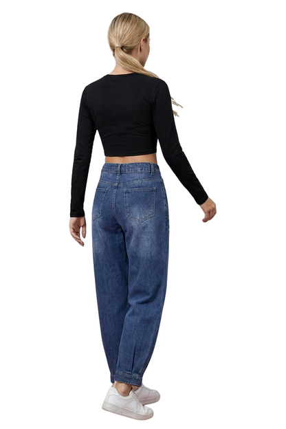Women's High-Waisted Relaxed Tapered Jeans