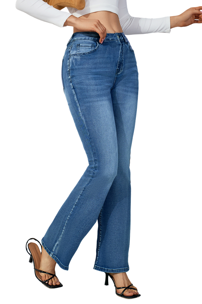 Women's High Waisted Slim Flare Jeans