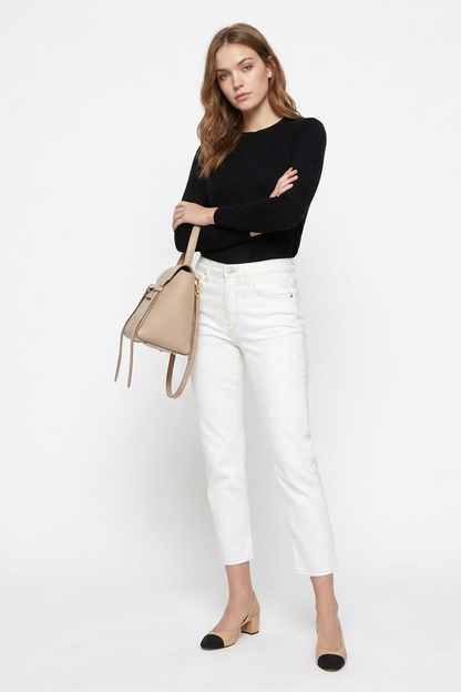Women's High Waist Slim Fit Straight Leg Jeans
