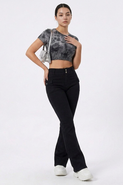 Women's High Waist Slim Fit Stretch Flare Jeans