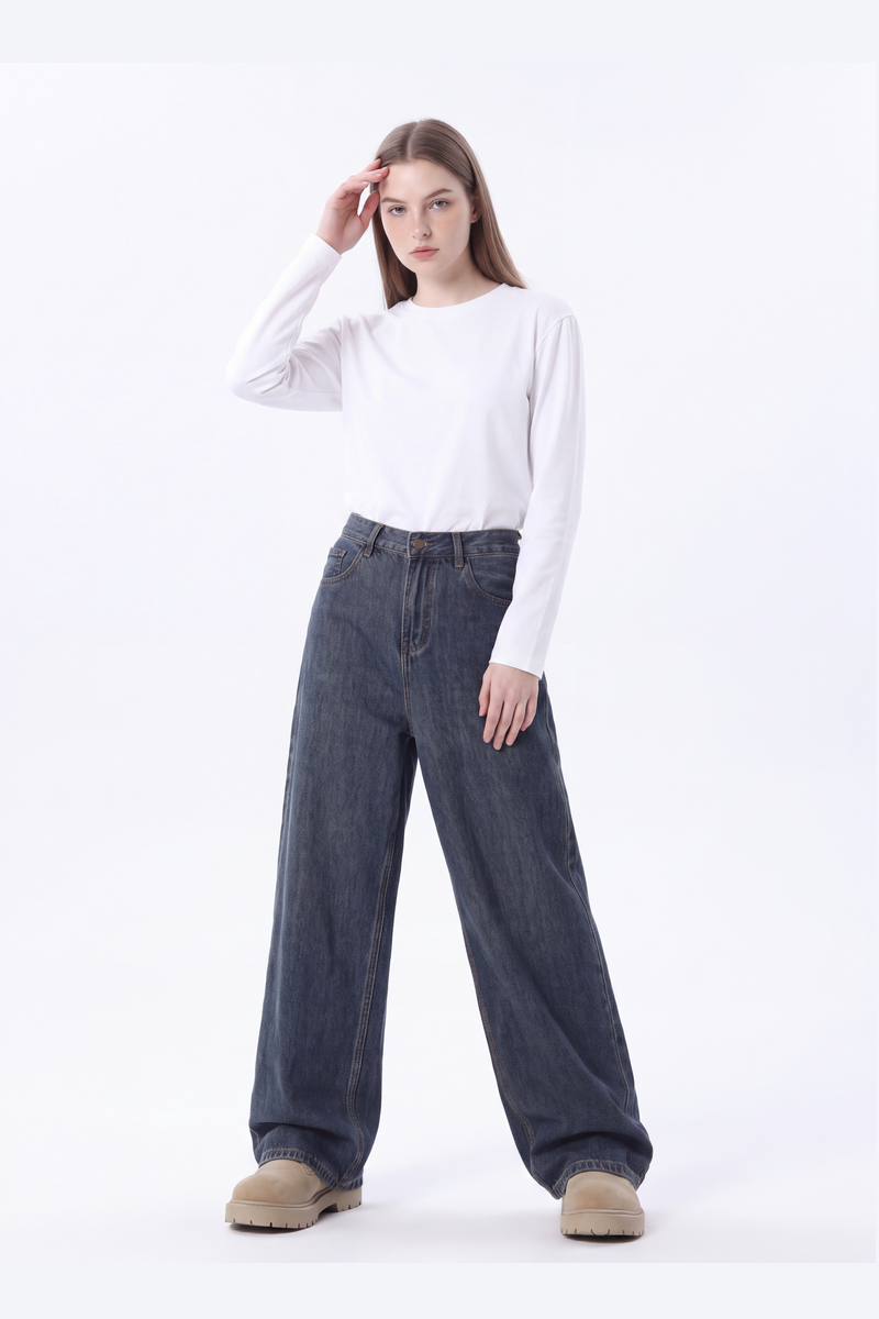 Women's Vintage High Waist Relaxed-Fit Wide Leg Jeans