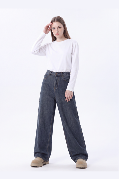 Women's Vintage High Waist Relaxed-Fit Wide Leg Jeans
