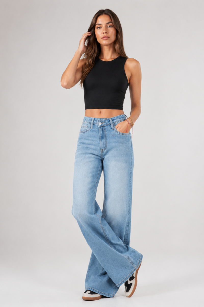 Women's High Waist Wide Leg Jeans
