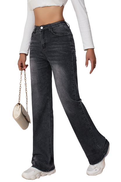 Women's High Waisted Slim Straight Jeans