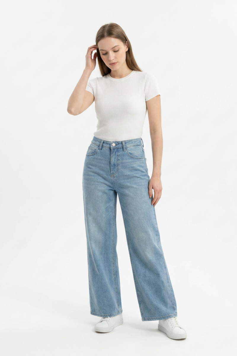 Women's High Waist Wide Leg Jeans