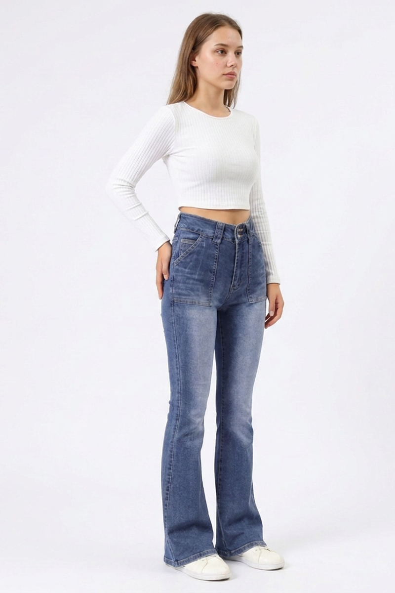Women's High Waist Stretch Flare Jeans