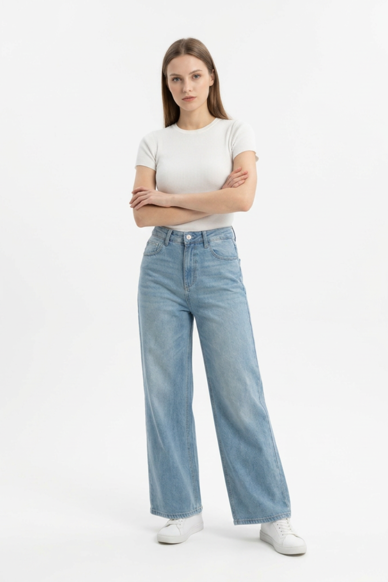 Women's High Waist Wide Leg Jeans