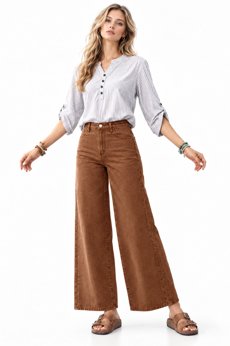 Women's Vintage High Waist Stretch Wide Leg Jeans