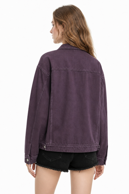 Women's  Oversized Washed Denim Jacket