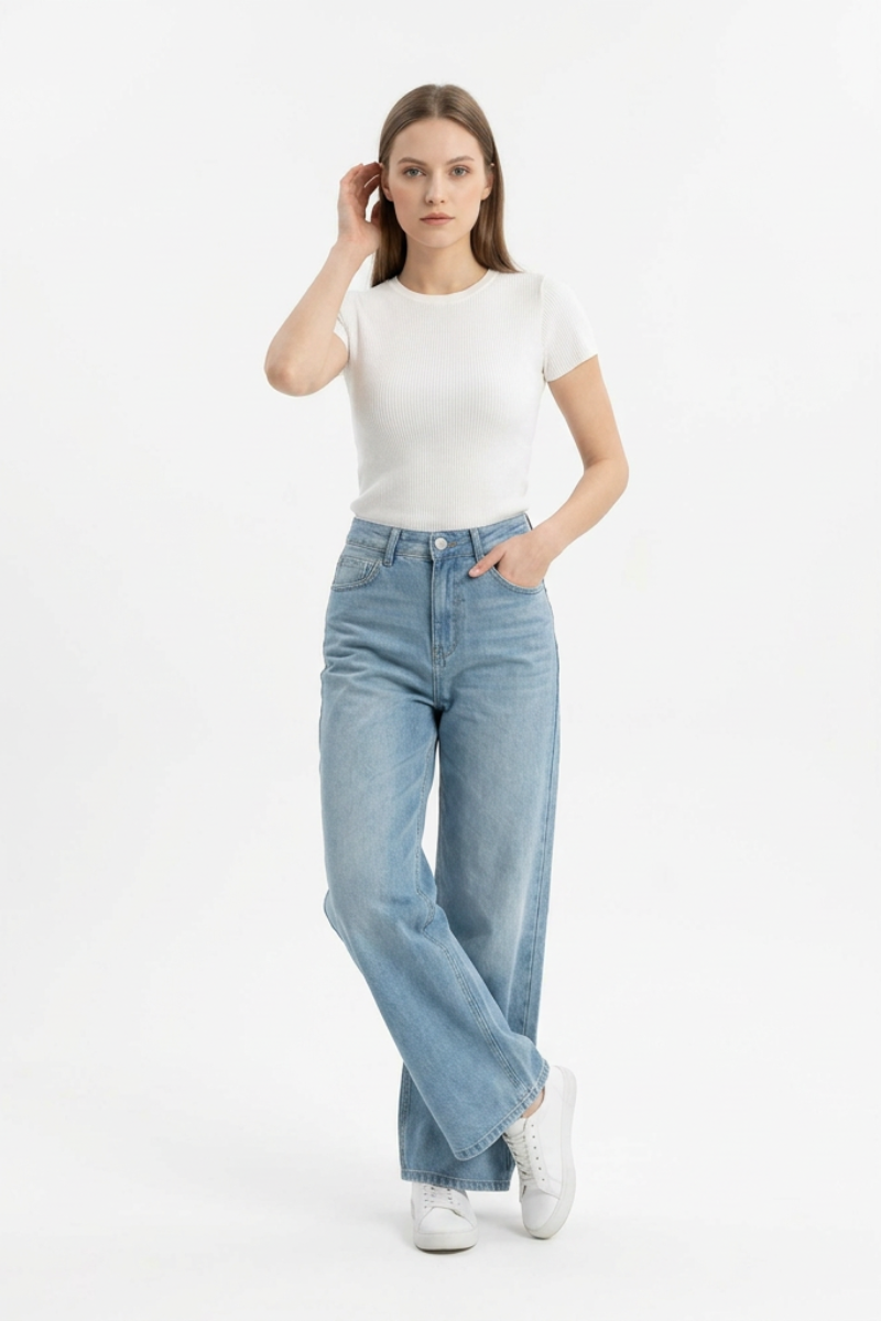 Women's High Waist Wide Leg Jeans