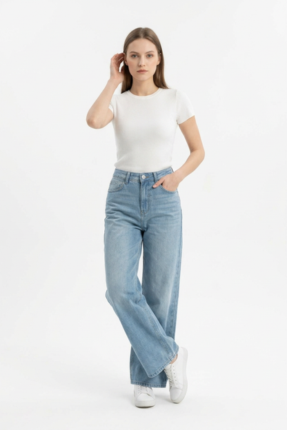 Women's High Waist Wide Leg Jeans