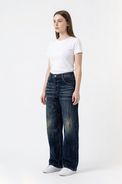Women's Wash High Waist Straight Leg Jeans