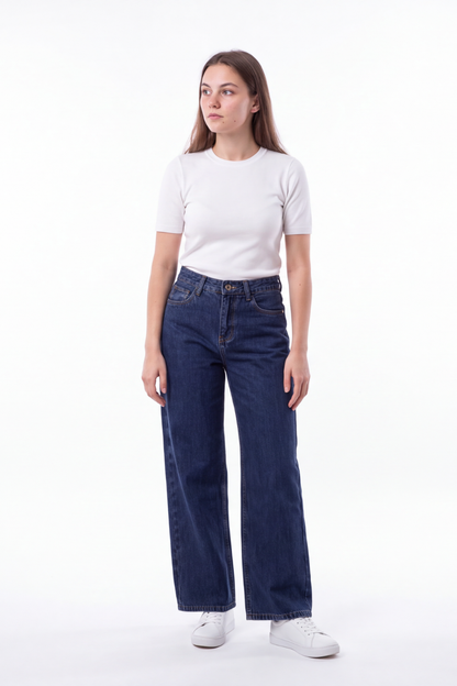 Women's High Waist Soft Drapey Wide Leg Jeans