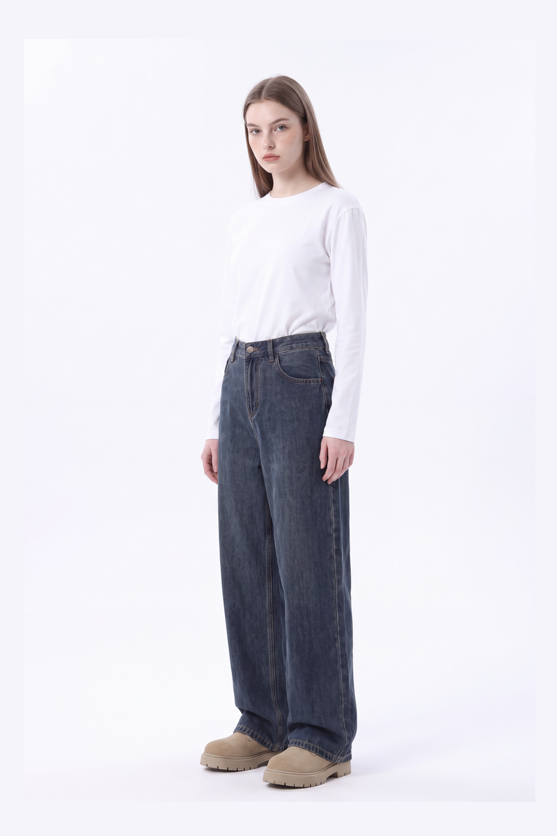 Women's Vintage High Waist Relaxed-Fit Wide Leg Jeans