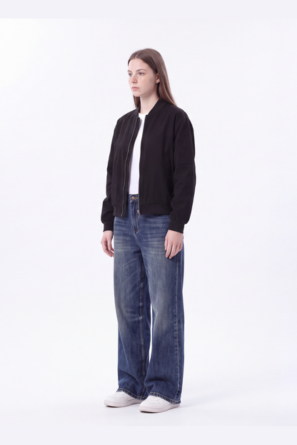 Women's 100% Cotton High Waist Relaxed-Fit Wide Leg Jeans