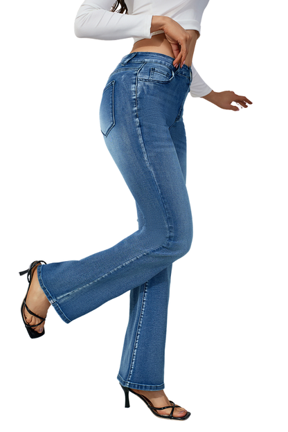 Women's High Waisted Slim Flare Jeans