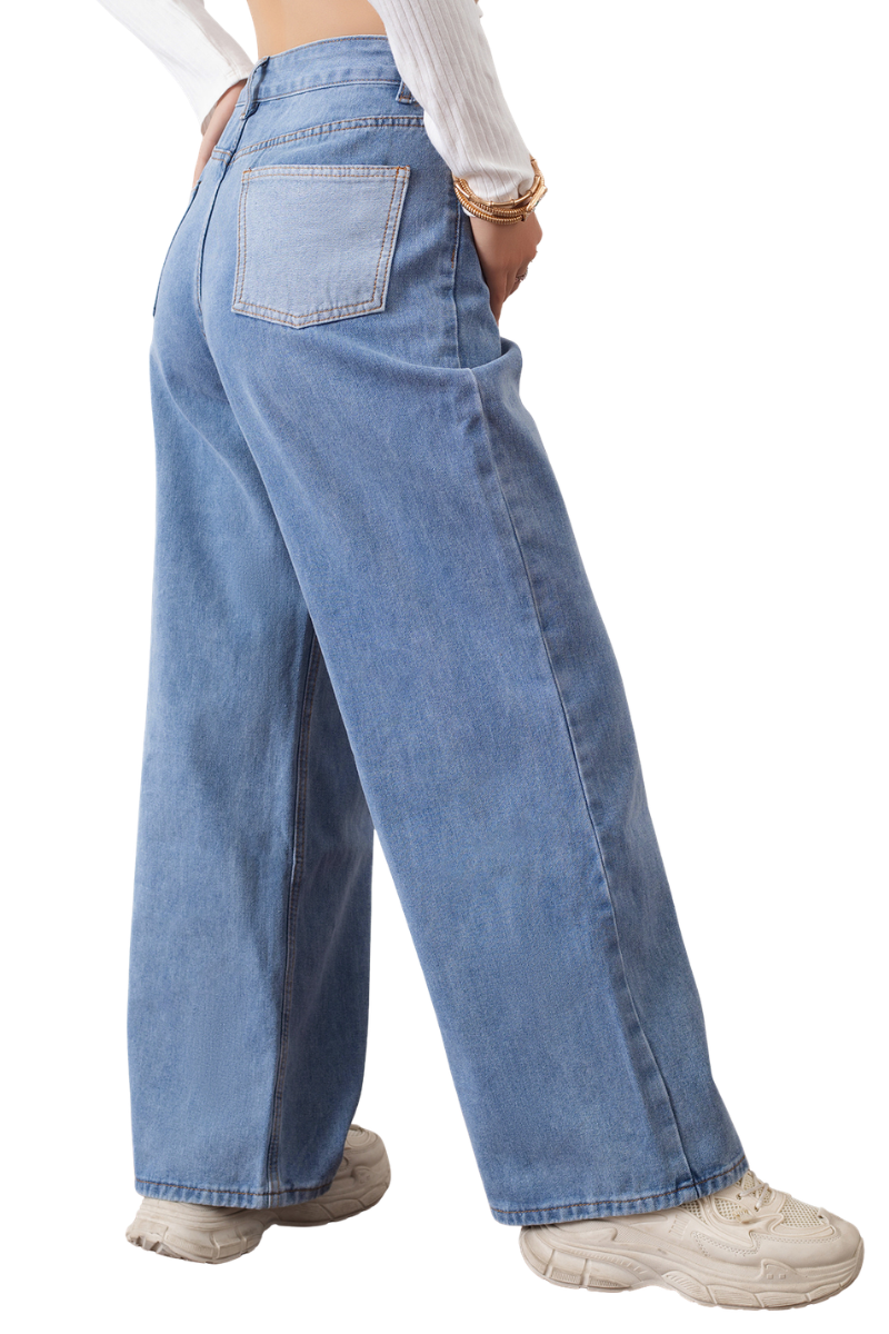 Women's High Waist Baggy Straight Leg Jeans