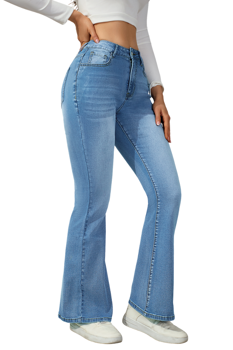 Women's High Waist Slim Flare Jeans