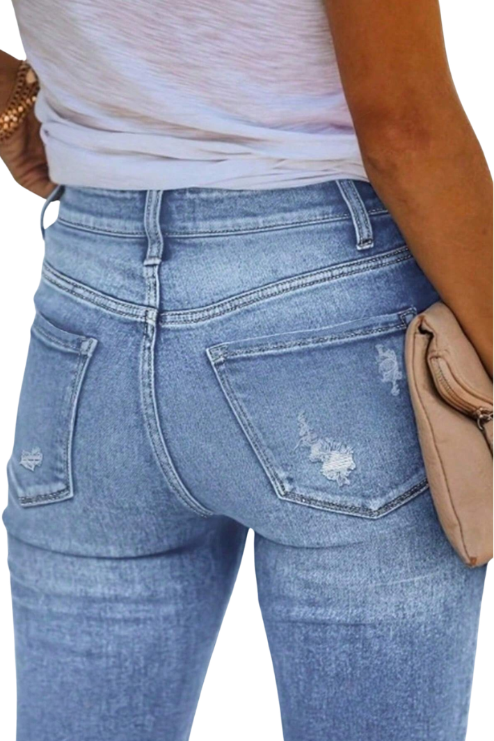 Women's High Waisted Button Fly Jeans