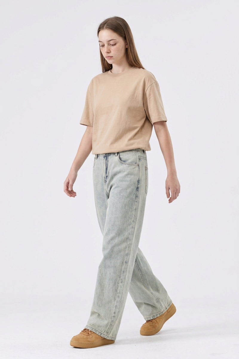Women's Trendy Retro Style High Waist Wide Leg Jeans